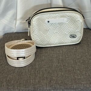 Lug coupe SE2 metallic diamond convertible crossbody belt bag EUC